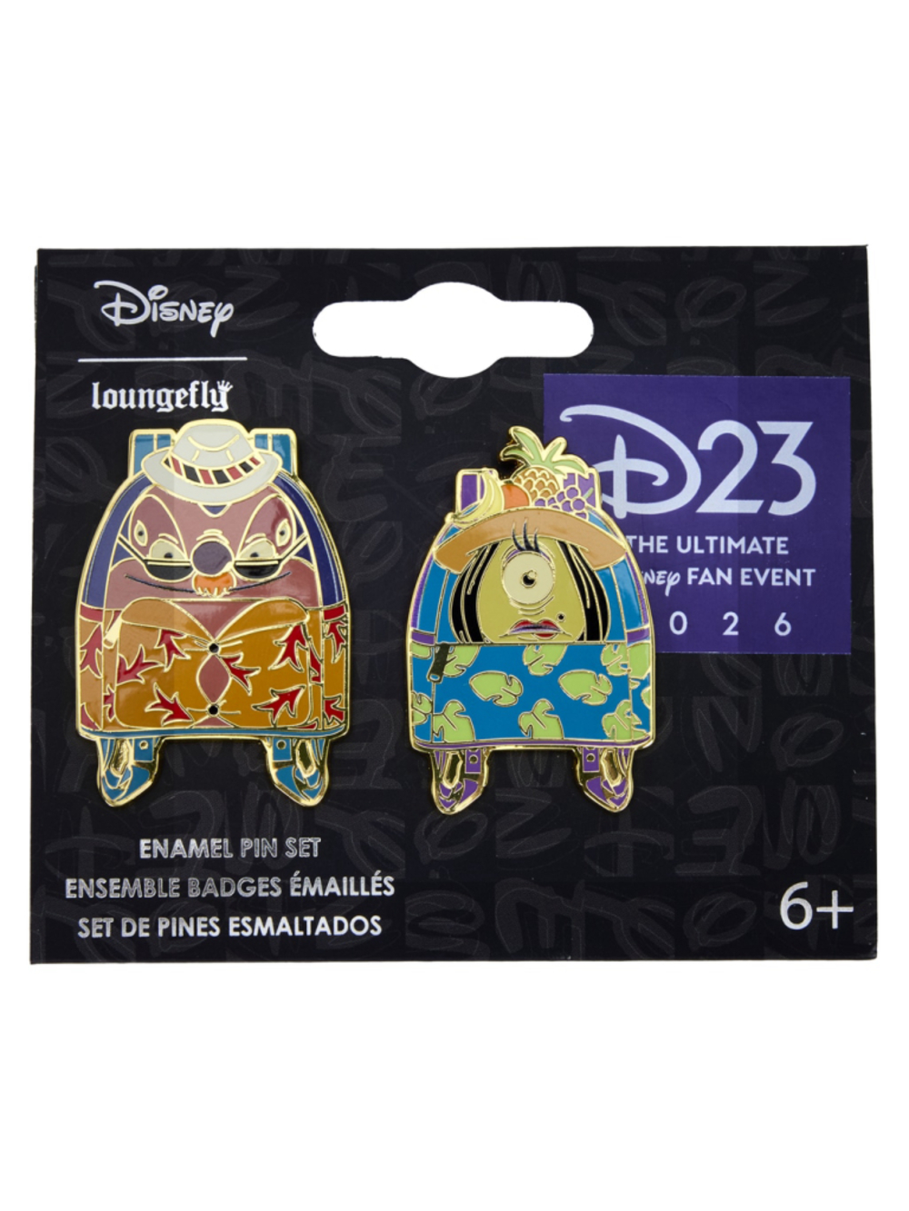 D23 Exclusive Loungefly Lilo & Stitch Jumba and Pleakley 2-Pack Pin Set NWT
